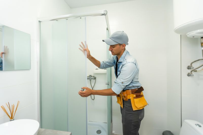 Corner Shower with Sliding Doors
